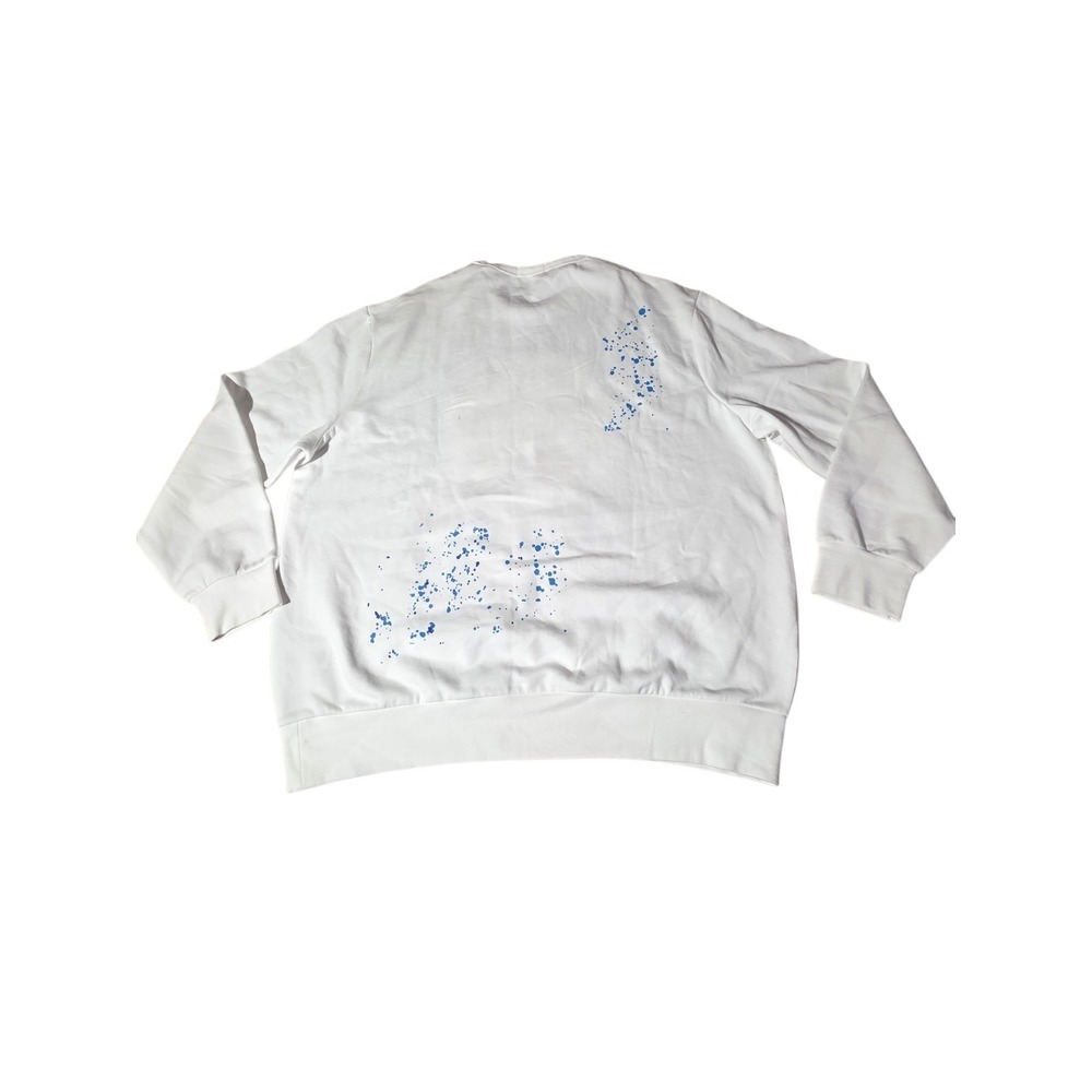 Polo Ralph Lauren Tie Dye Logo Crewneck Sweatshirt Mens XXL White Blue Splatter - Picture 4 of 10